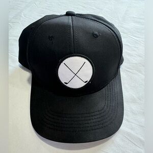Crossed Golf Clubs Baseball Hat Cap Adjustable SnapBack Black Outdoor Cap